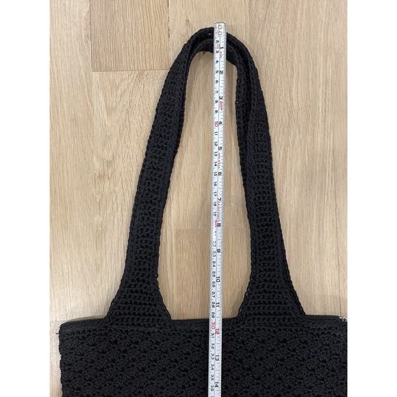 The Sak Black Crochet Handbag Tote Hobo Boho Bag EUC - Picture 6 of 9